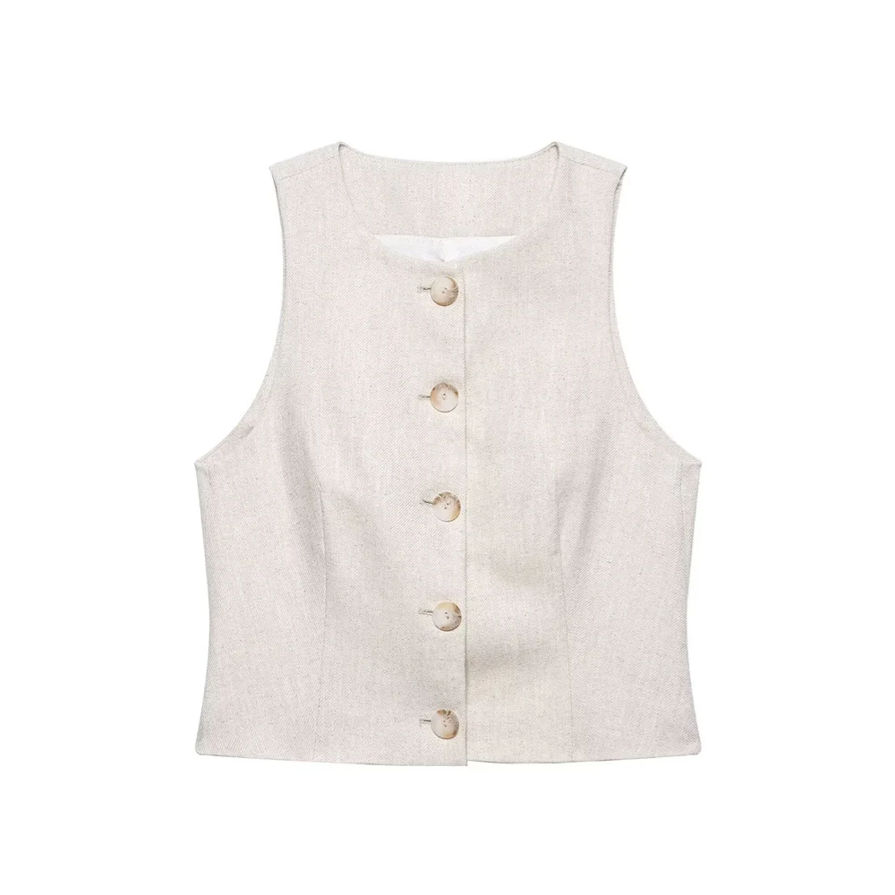 ZARF Women's Tank Top Round Neck Buckle Solid Color Decoration Spring/Summer New Product Casual Women's Wear
ZARF Women's Tank Top Round Neck Buckle Solid Color Decoration Spring/Summer New Product Casual Women's Wear