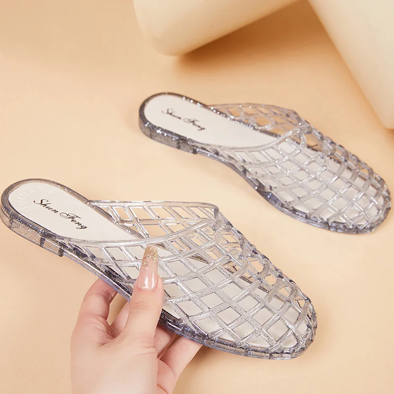 Women's New Flat Sandals with Hollow Transparent Color Mesh Jelly Shoes Woman Daily Walking Flats Plus Size 41 Soft PVC Footwear
Women's New Flat Sandals with Hollow Transparent Color Mesh Jelly Shoes Woman Daily Walking Flats Plus Size 41 Soft PVC Footwear