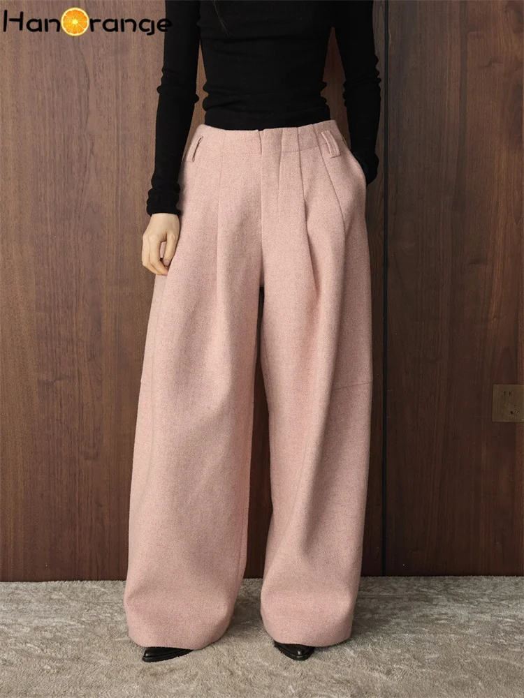HanOrange 2025 Winter Retro Fashion Fold Woolen Pants Women Loose Warm Trousers Black/Pink/Oat
HanOrange 2025 Winter Retro Fashion Fold Woolen Pants Women Loose Warm Trousers Black/Pink/Oat