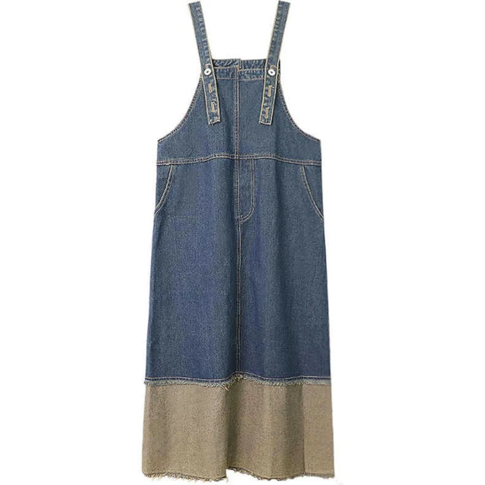 Classic Patchwork Cowboy Overalls Dress Sleeveless Retro Denim Dress Women Loose Chic High Waist Long Skirt Beach
Classic Patchwork Cowboy Overalls Dress Sleeveless Retro Denim Dress Women Loose Chic High Waist Long Skirt Beach