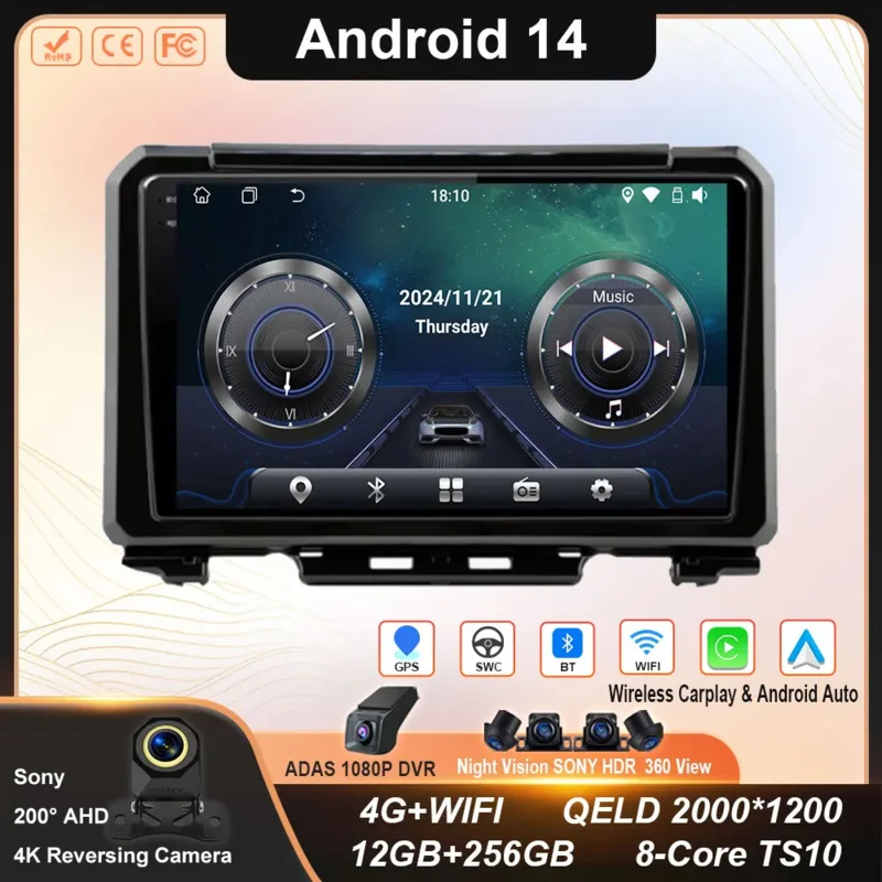 Автомобильный Android для Suzuki Jimny 2018 2019 2020, автомобильный радиоприемник, мультимедийный стерео видеоплеер, GPS-навигация BT Carplay Auto DSP, без 2Din
Автомобильный Android для Suzuki Jimny 2018 2019 2020, автомобильный радиоприемник, мультимедийный стерео видеоплеер, GPS-навигация BT Carplay Auto DSP, без 2Din