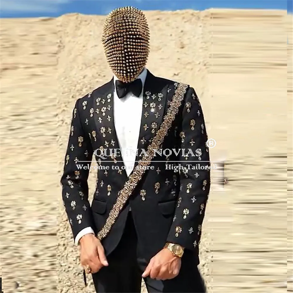 Groom Wear Wedding Tuxedos Single Breasted Prom Blazer Customized Beaded Stones 2 Pieces Sets Suits Men Luxury Man Prom Dress
Groom Wear Wedding Tuxedos Single Breasted Prom Blazer Customized Beaded Stones 2 Pieces Sets Suits Men Luxury Man Prom Dress