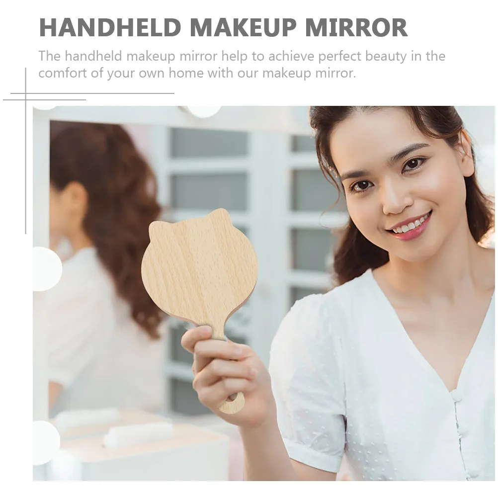 2Pcs Handheld Mirrors Exquisite Workmanship Wooden Handle Clear Reflection Beauty Mirror for Home Office Dormitory
2Pcs Handheld Mirrors Exquisite Workmanship Wooden Handle Clear Reflection Beauty Mirror for Home Office Dormitory