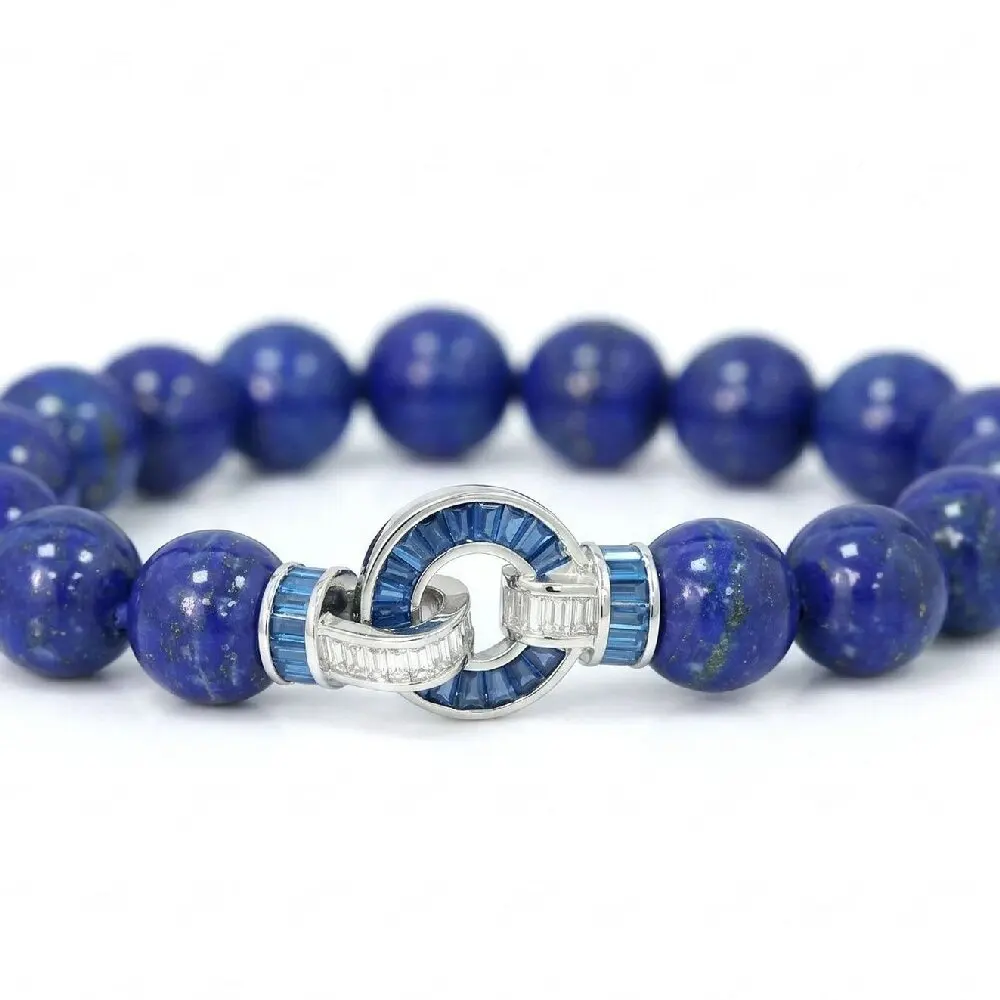 KQDANCE 925 Sterling Silver Natural Lapis Lazuli Round Beads Bracelet Fine Jewelry For Women
KQDANCE 925 Sterling Silver Natural Lapis Lazuli Round Beads Bracelet Fine Jewelry For Women