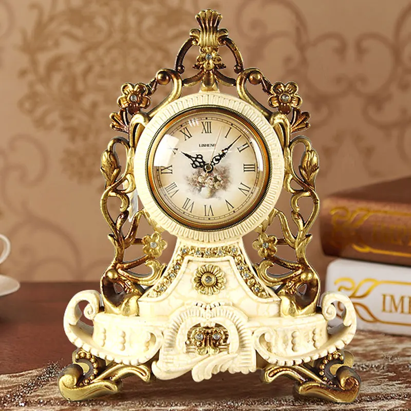 European Style Table Clock Living Room Silent Bedside Table Clock Vintage Creative Ornament Decorative Quartz Clock
European Style Table Clock Living Room Silent Bedside Table Clock Vintage Creative Ornament Decorative Quartz Clock