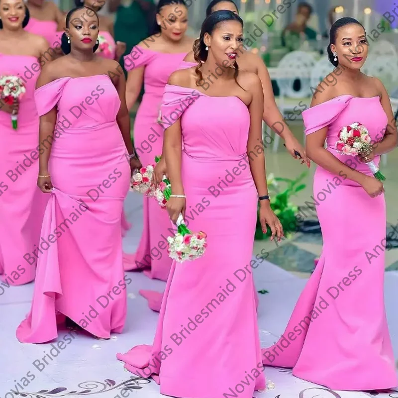 One Shoulder Mermaid Pink Bridesmaid Dresses Satin Wedding Luxury Party Dresses Vestido De Festa Elegante Feminino Luxo
One Shoulder Mermaid Pink Bridesmaid Dresses Satin Wedding Luxury Party Dresses Vestido De Festa Elegante Feminino Luxo