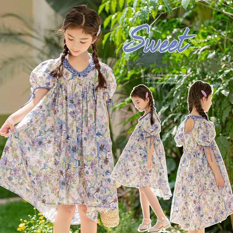 Summer Kids Floral Dresses for Girls Korean Loose Casual Dress Girl Clothing Cute Children Teenager Girl Princess Dress 6 8 10 Y
Summer Kids Floral Dresses for Girls Korean Loose Casual Dress Girl Clothing Cute Children Teenager Girl Princess Dress 6 8 10 Y