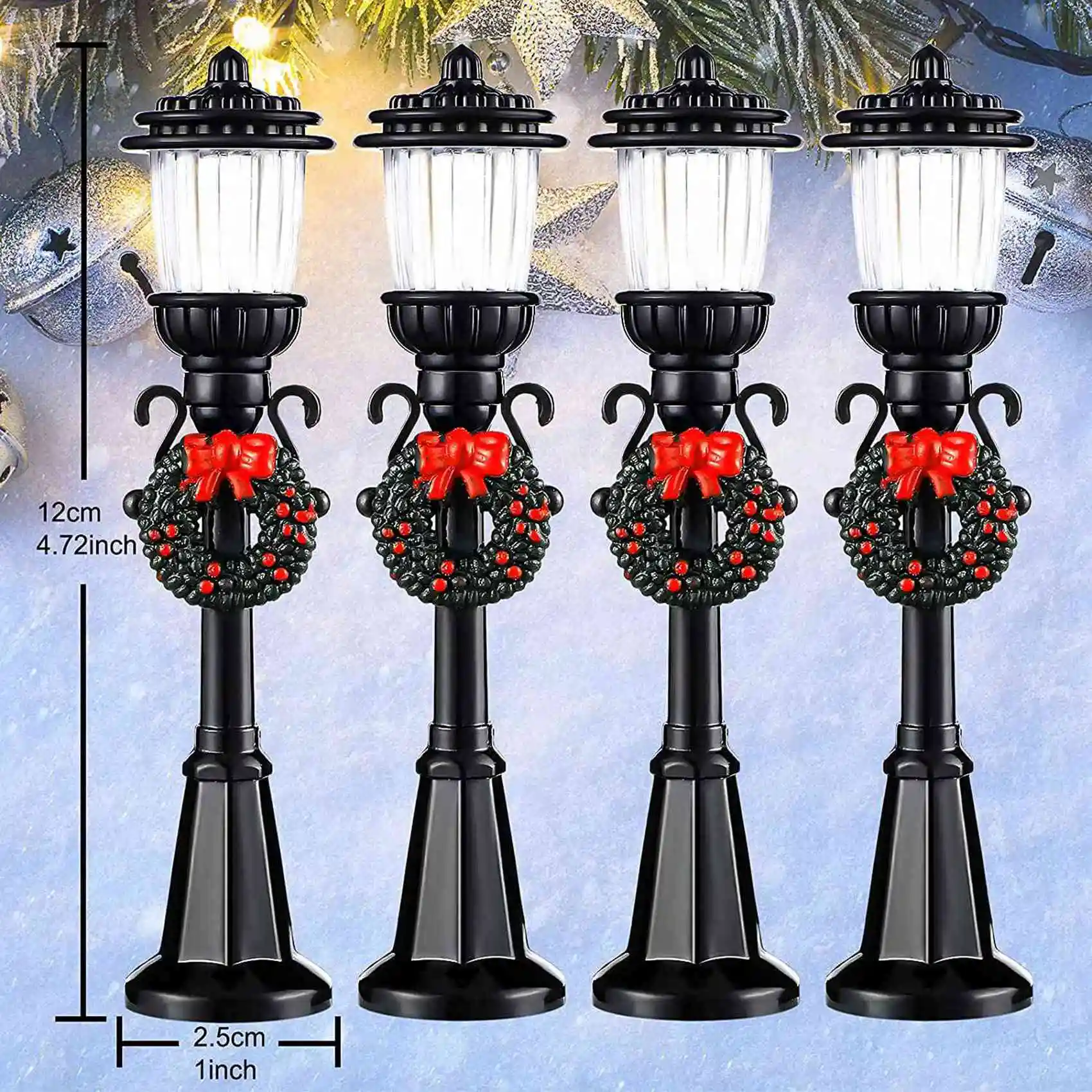 ABUM-16 Pcs Mini Christmas Lamp Post Train Lamp Miniature Street Lamp Decorative Lights For DIY Dollhouse Village Pathway
ABUM-16 Pcs Mini Christmas Lamp Post Train Lamp Miniature Street Lamp Decorative Lights For DIY Dollhouse Village Pathway