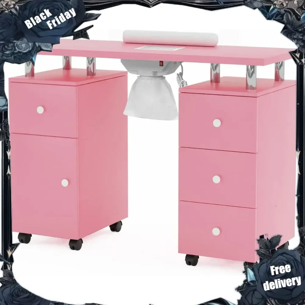 Manicure Table Nail Desk for Nail Tech, Nail Table Station w/Electric Dust Collector
Manicure Table Nail Desk for Nail Tech, Nail Table Station w/Electric Dust Collector
