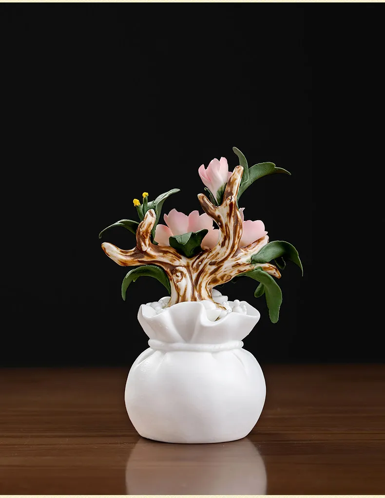 New Chinese style lucky living room ceramic porcelain flower ornament office artwork
New Chinese style lucky living room ceramic porcelain flower ornament office artwork
