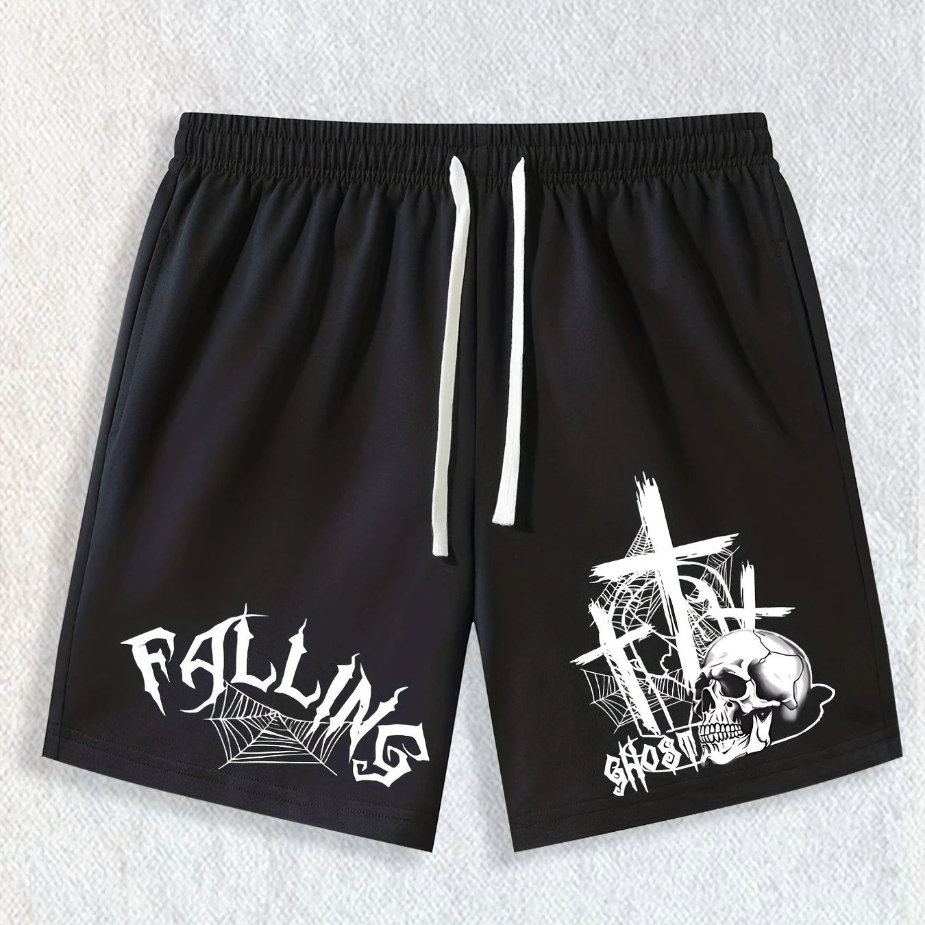 Men's Stylish and Versatile Skull Print Casual Shorts Loose Fit Elastic Waistband with Drawstring Suitable for Everyday Wear
Men's Stylish and Versatile Skull Print Casual Shorts Loose Fit Elastic Waistband with Drawstring Suitable for Everyday Wear