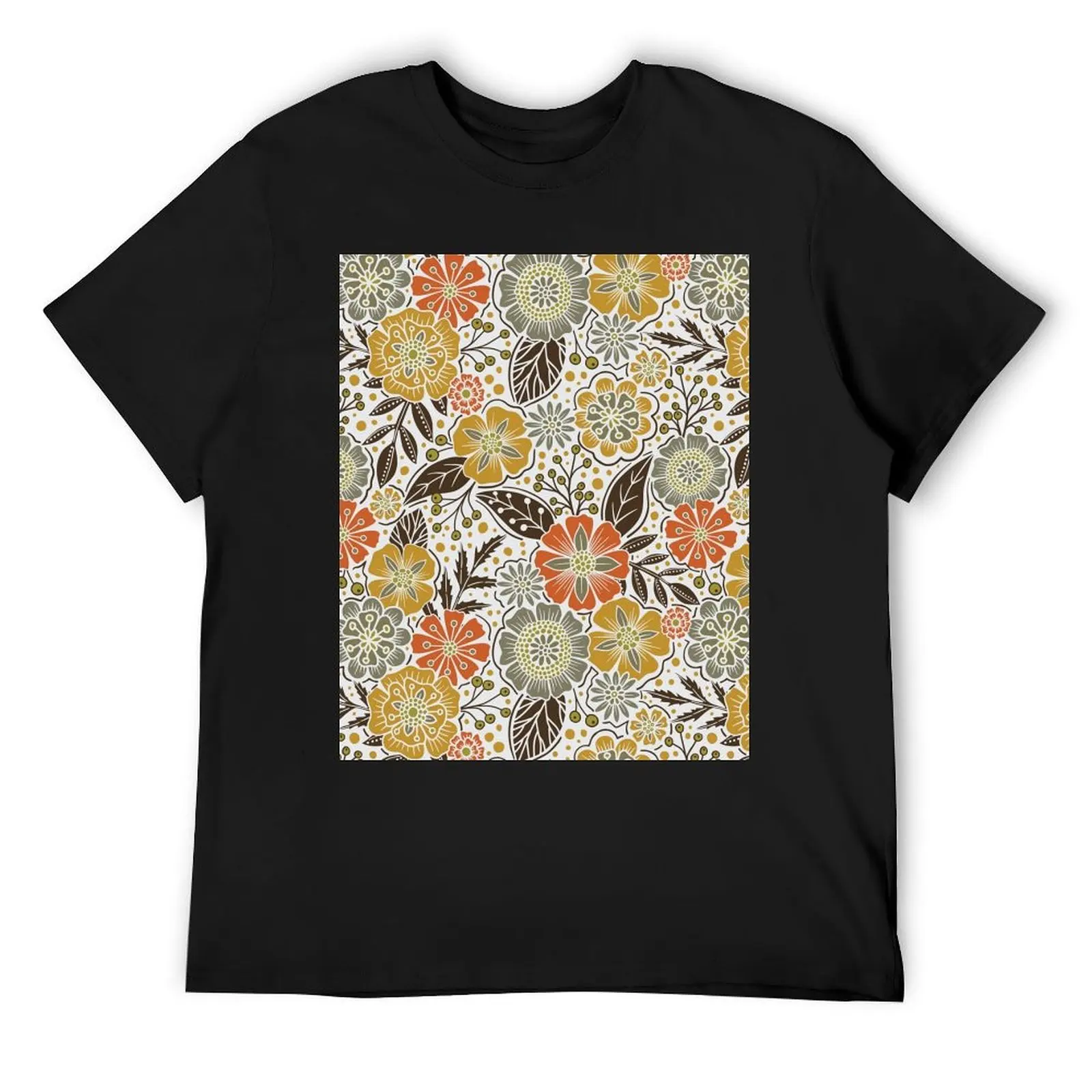 Retro 1970s Floral in Gold, Orange, Olive & Brown T-Shirt quick-drying Blouse sweat blue lock sweat shirts, men
Retro 1970s Floral in Gold, Orange, Olive & Brown T-Shirt quick-drying Blouse sweat blue lock sweat shirts, men