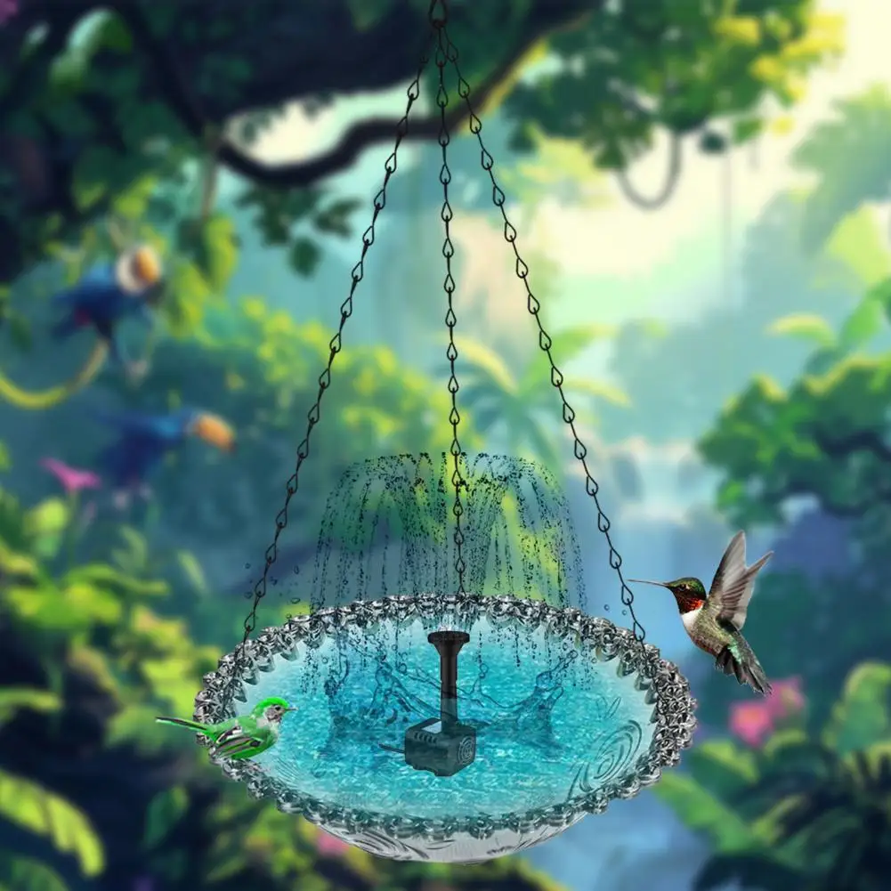 Birdbath Fountain with Hanging Chain Solar-powered Birds Bath with Fountain Solar Fountain Pump Birdbath for Outdoor for Birds
Birdbath Fountain with Hanging Chain Solar-powered Birds Bath with Fountain Solar Fountain Pump Birdbath for Outdoor for Birds