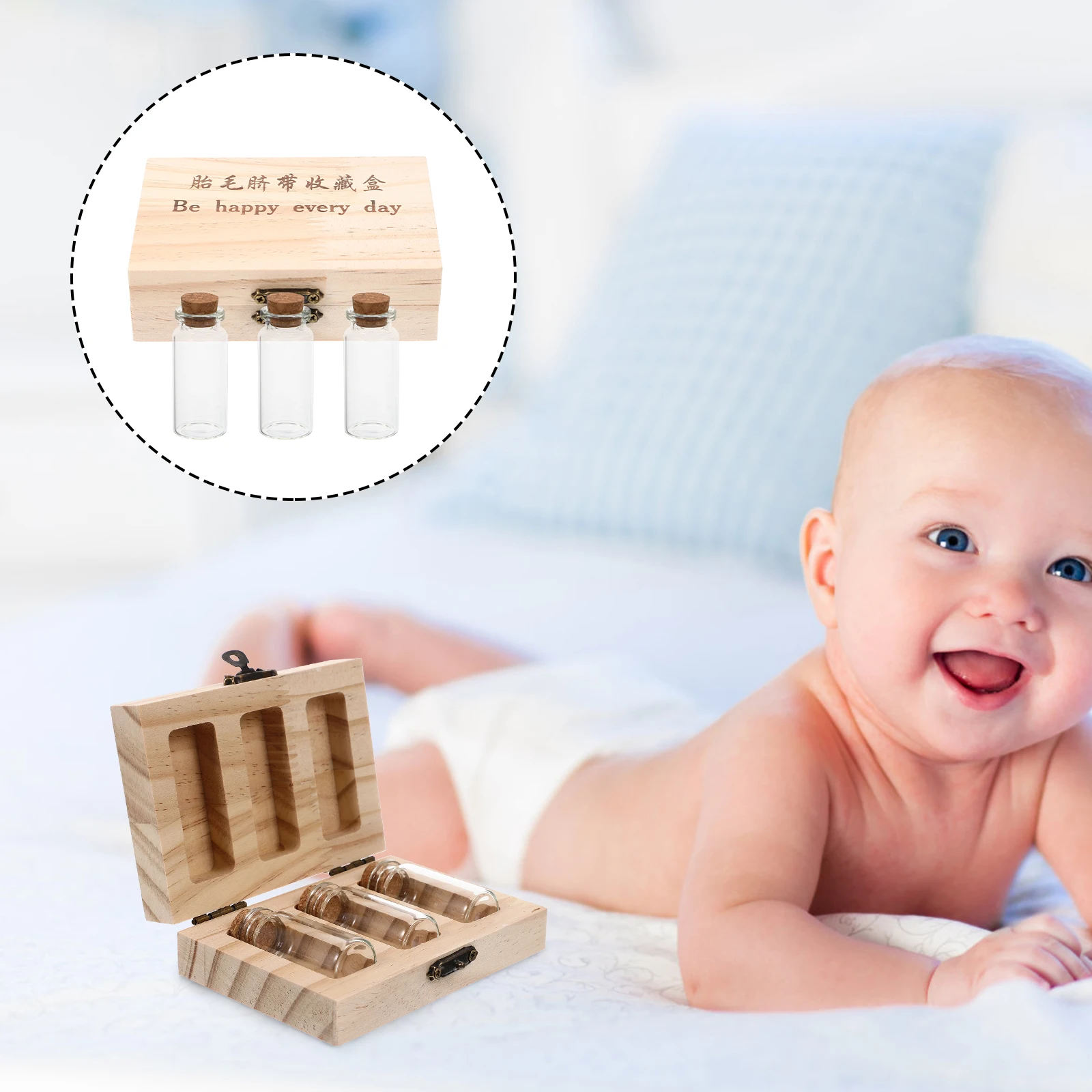 2Pcs Adorable Keepsake Storage Bottle Fetal Hair Organizer Wooden Preservation Box Umbilical Cord Baby Souvenir Container
2Pcs Adorable Keepsake Storage Bottle Fetal Hair Organizer Wooden Preservation Box Umbilical Cord Baby Souvenir Container
