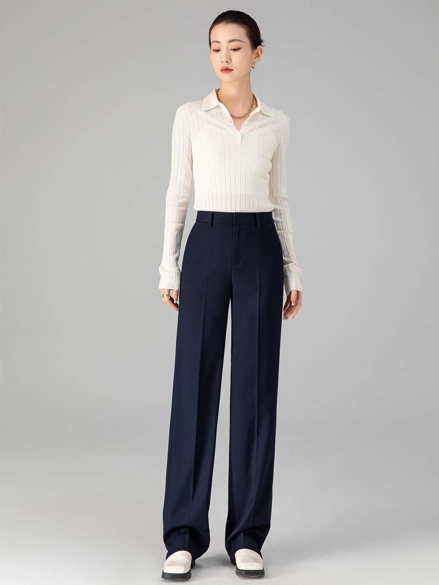 Business Commute High Waist Slim Fit Suit Pants Women's Elastic Straight Leg Long Trousers Blue Color Spring New Arrival
Business Commute High Waist Slim Fit Suit Pants Women's Elastic Straight Leg Long Trousers Blue Color Spring New Arrival