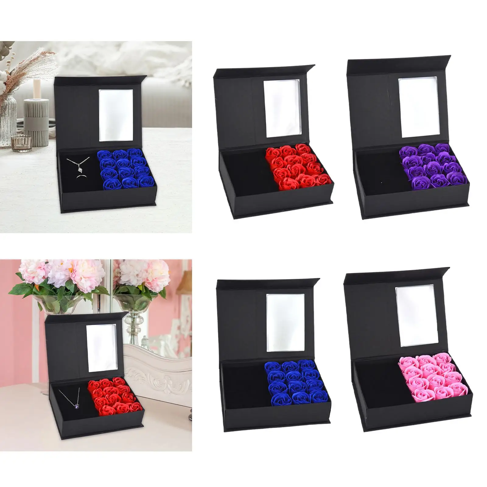 Rose Flower Jewelry Box Jewelry Case Pendant Box Women Portable Jewelry Organizer Romantic for Engagement Father's Day Party
Rose Flower Jewelry Box Jewelry Case Pendant Box Women Portable Jewelry Organizer Romantic for Engagement Father's Day Party