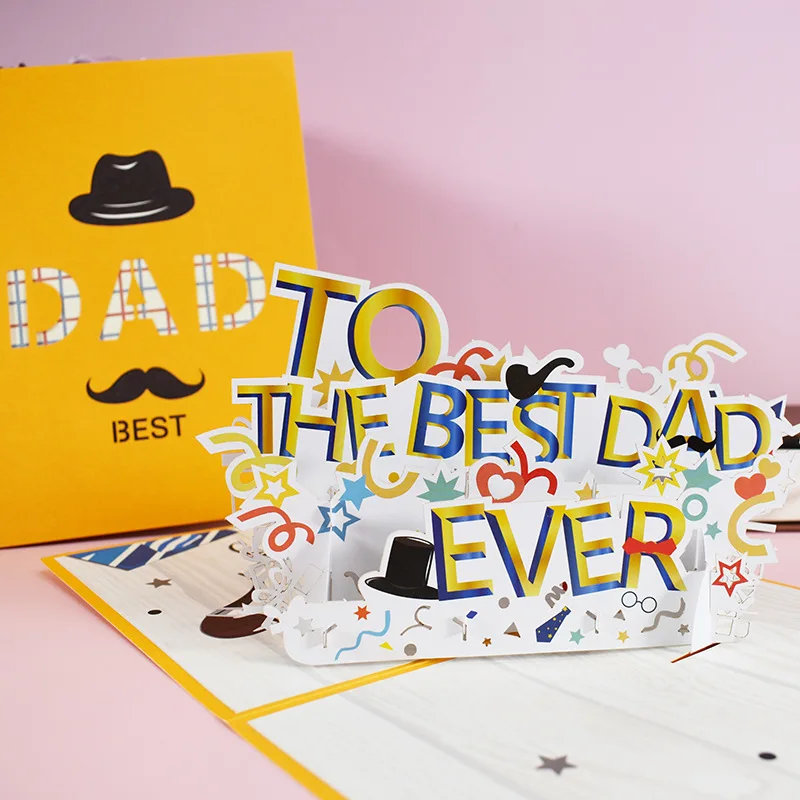 Father's Day greeting card creative 3D stereoscopic blessing card personalized color printing handmade paper carving bestdad
Father's Day greeting card creative 3D stereoscopic blessing card personalized color printing handmade paper carving bestdad