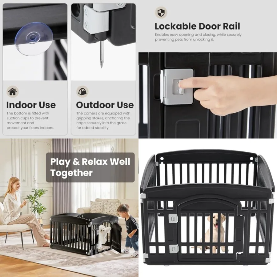 Plastic Dog Playpen, Panel 2" Expandable and Durable Pet Fence for Small to Medium Dogs - Indoor and Outdoor Portable Puppy Pla
Plastic Dog Playpen, Panel 2" Expandable and Durable Pet Fence for Small to Medium Dogs - Indoor and Outdoor Portable Puppy Pla
