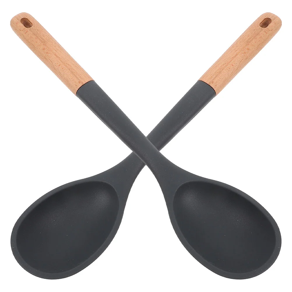 2 Pcs Silicone Cooking Spoon Cucharas De Silicona Para Cocina Spoons Mini Black Serving Kitchen Spatula Pine Wood Basting
2 Pcs Silicone Cooking Spoon Cucharas De Silicona Para Cocina Spoons Mini Black Serving Kitchen Spatula Pine Wood Basting