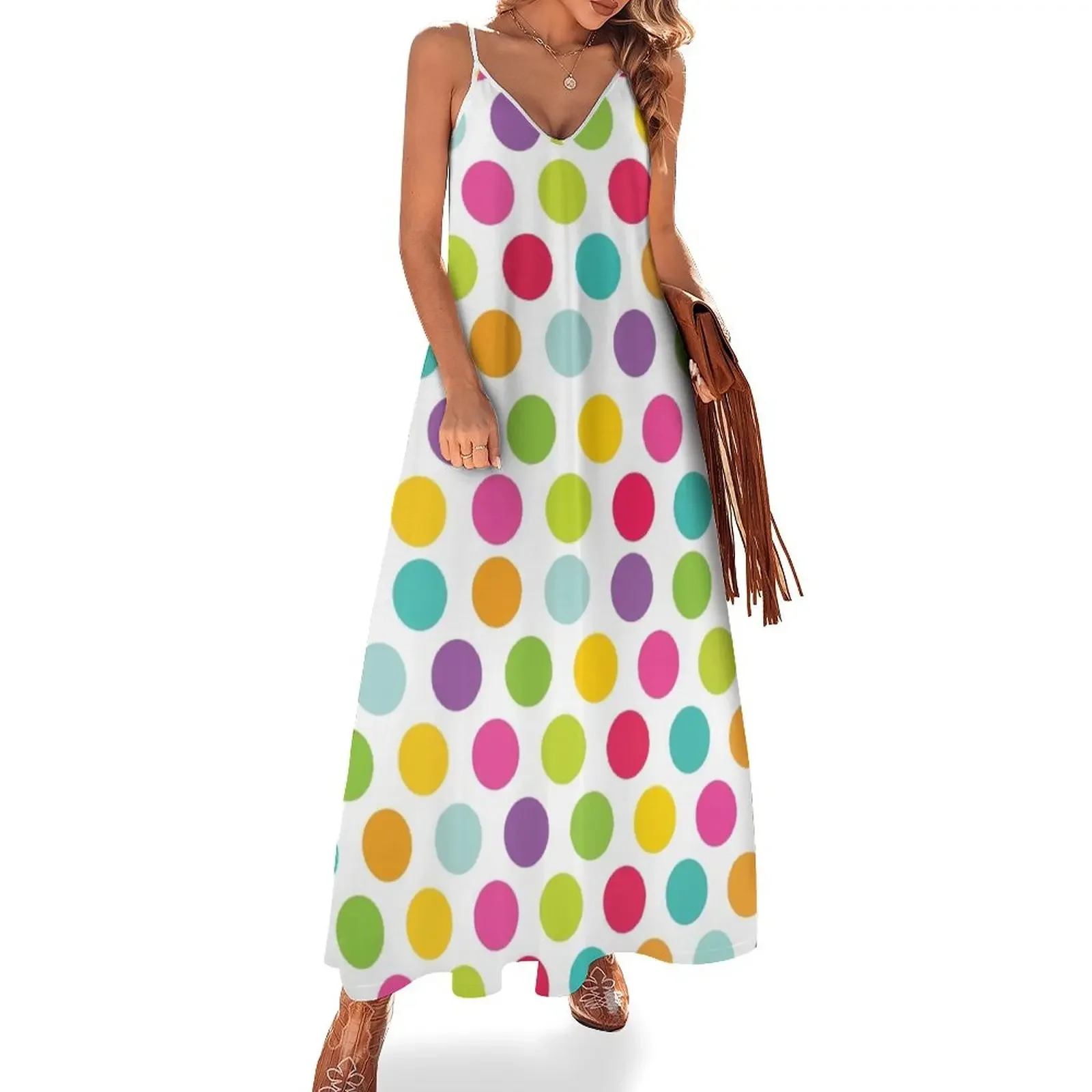 Multicolored Polka Dots Sleeveless Dress summer dresses for women 2025 elegant dress
Multicolored Polka Dots Sleeveless Dress summer dresses for women 2025 elegant dress