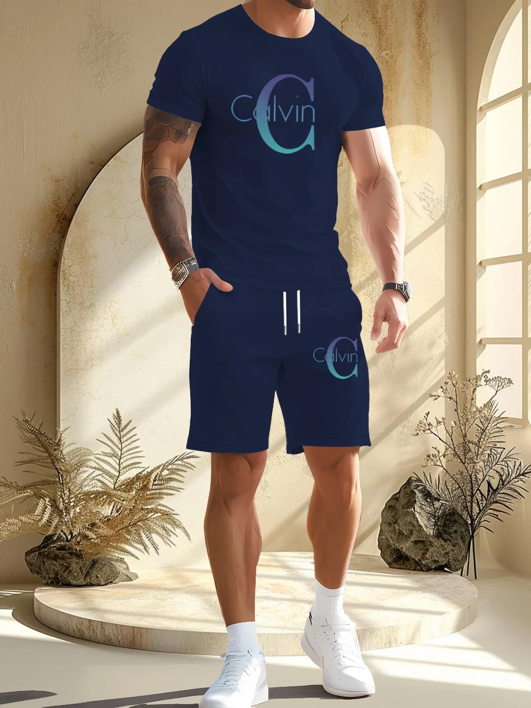 Men'S Casual Sports Suit Letter Printed Short Sleeved Loose Quick Drying Drawstring Shorts Outdoor Fitness Sports 2-Piece Set
Men'S Casual Sports Suit Letter Printed Short Sleeved Loose Quick Drying Drawstring Shorts Outdoor Fitness Sports 2-Piece Set