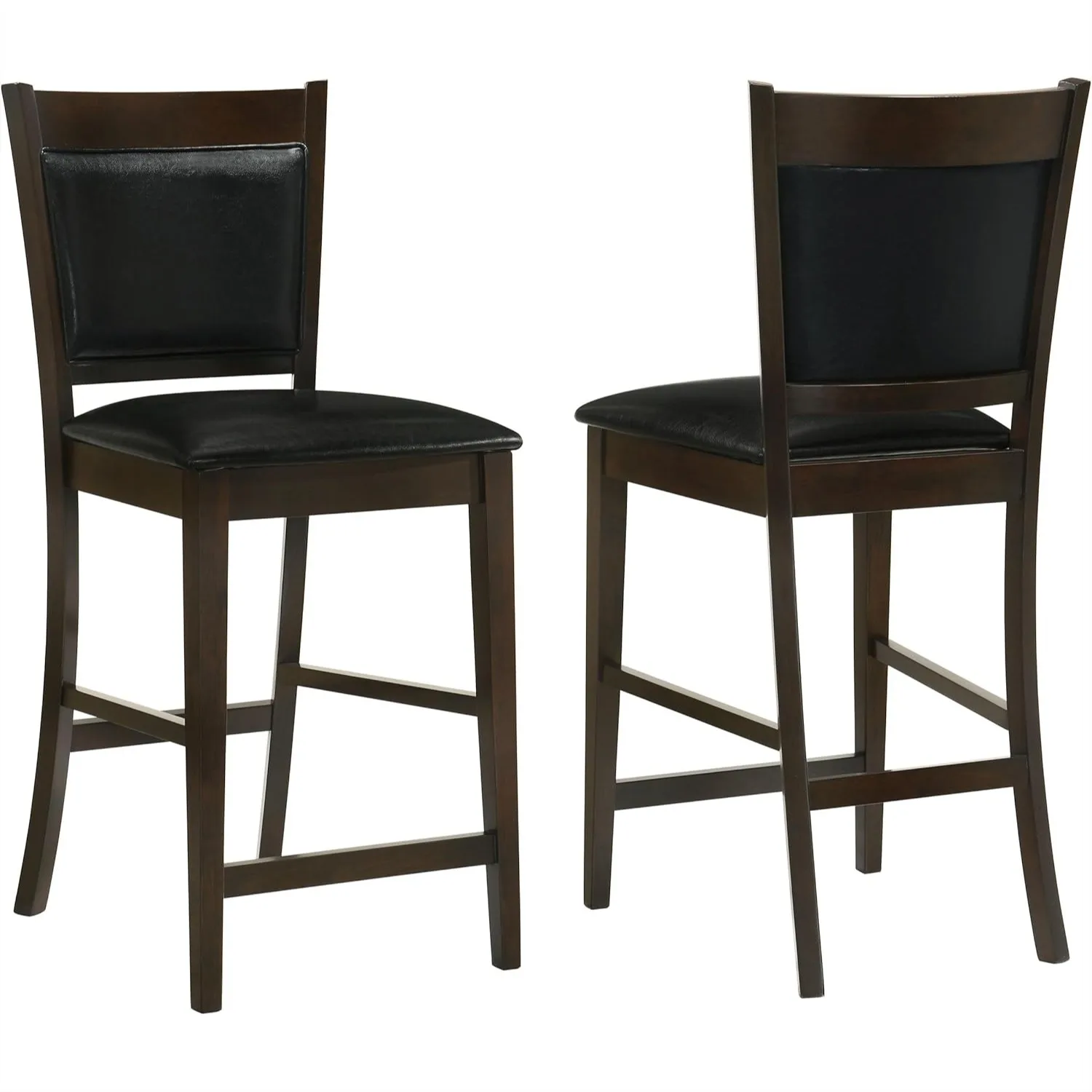 Counter Height Chairs Set of 2, Wood Upholstered Dining Chairs with Footrest, Padded Seat and Back, Black & Espresso
Counter Height Chairs Set of 2, Wood Upholstered Dining Chairs with Footrest, Padded Seat and Back, Black & Espresso