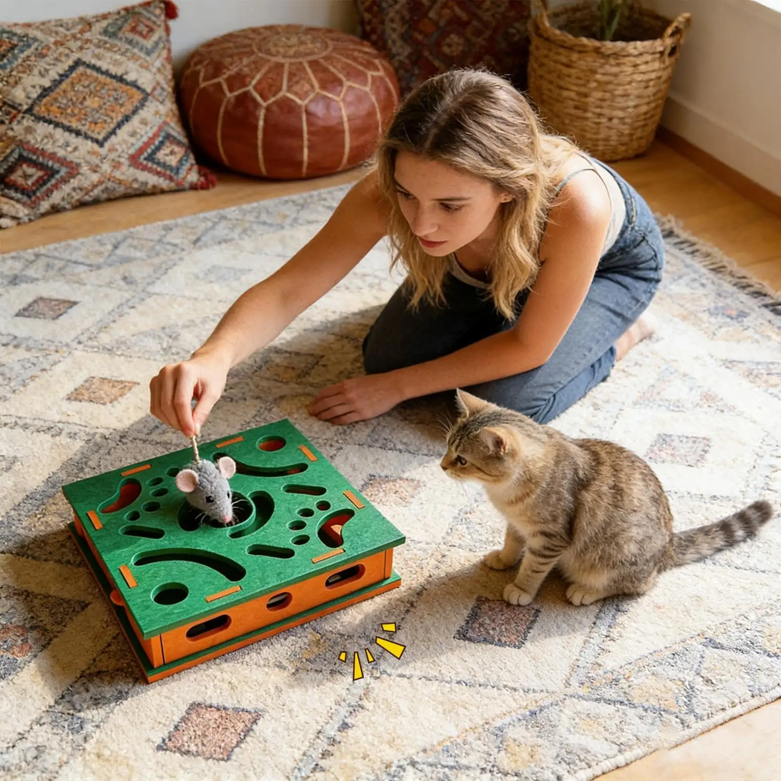 Коробка для пилочек для кошек, бесшумный триммер, интерактивный с колокольчиком, фетровая головоломка с царапинами для кошек, собак, маленьких, средних и крупных пород
Коробка для пилочек для кошек, бесшумный триммер, интерактивный с колокольчиком, фетровая головоломка с царапинами для кошек, собак, маленьких, средних и крупных пород