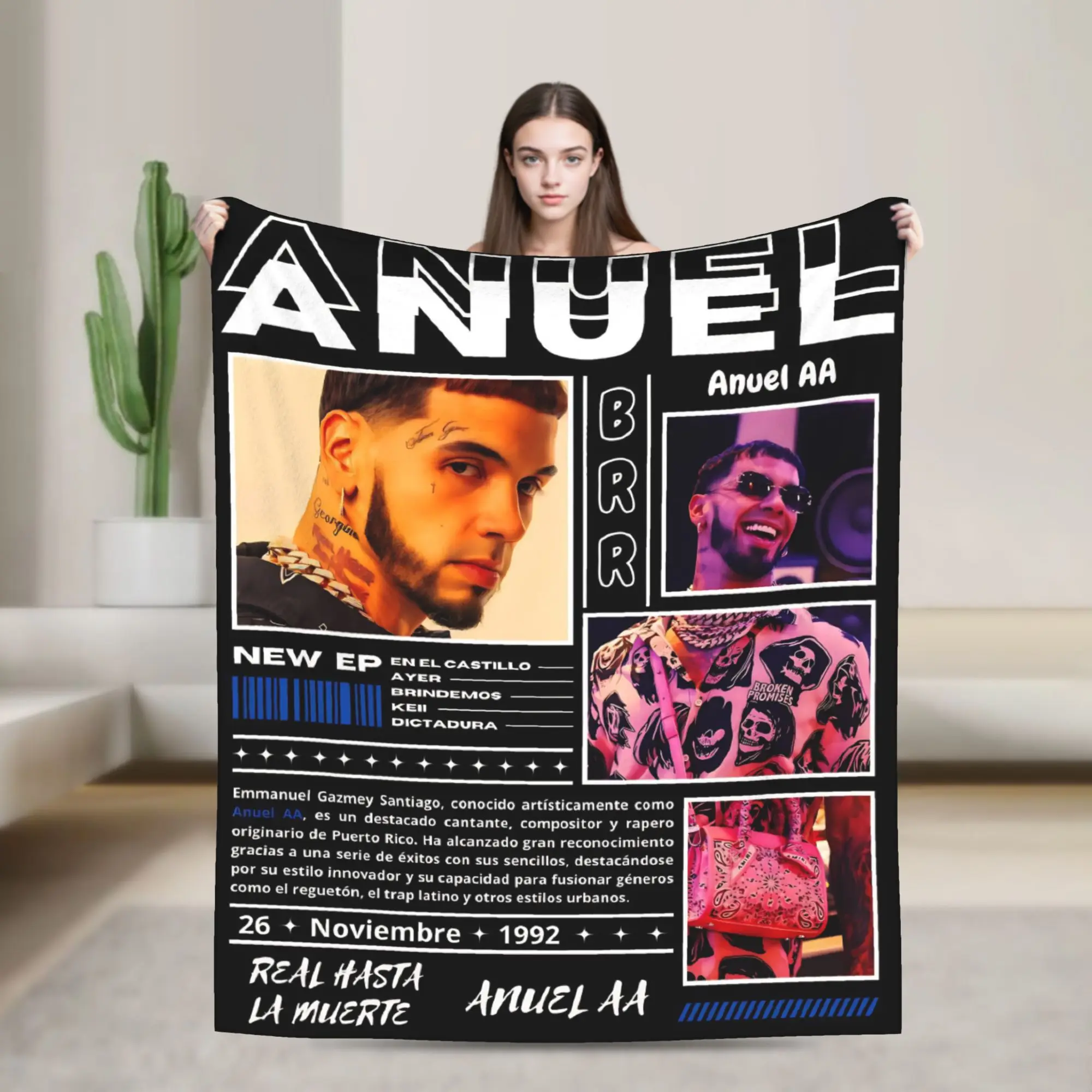 Super Soft Blankets Travel Office Anuel AA Rhlm 2 Album Throw Blanket Flannel Bedspread For Outdoor Pattern Sofa Bed Cover
Super Soft Blankets Travel Office Anuel AA Rhlm 2 Album Throw Blanket Flannel Bedspread For Outdoor Pattern Sofa Bed Cover