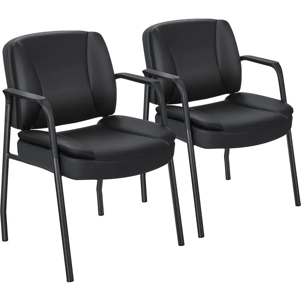 Black Leather Executive Desk Chair with Padded Armrests for Waiting Room or Conference
Black Leather Executive Desk Chair with Padded Armrests for Waiting Room or Conference