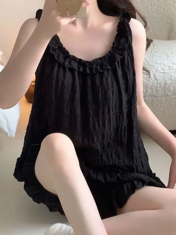plus Size Sleepwear Set Women's Summer Casual Home Clothes Short Sleeve round Neck Thermal Sensation Shorts Pajamas Ensemble
plus Size Sleepwear Set Women's Summer Casual Home Clothes Short Sleeve round Neck Thermal Sensation Shorts Pajamas Ensemble