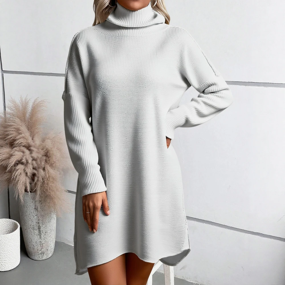 Женский свитер с высоким воротом 2025: светло-серый, массивный трикотаж, с длинным рукавом, свободный крой, дизайн с необработанным подолом, незаменимый зимний топ
Женский свитер с высоким воротом 2025: светло-серый, массивный трикотаж, с длинным рукавом, свободный крой, дизайн с необработанным подолом, незаменимый зимний топ