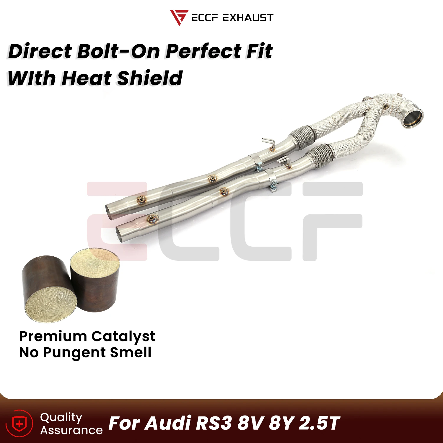Sporty Downpipe With Heat Shield For OPF Audi RS3 8V 8Y 2.5T Aggressive Exhaust Sound Plug and Play Upgrade Performance
Sporty Downpipe With Heat Shield For OPF Audi RS3 8V 8Y 2.5T Aggressive Exhaust Sound Plug and Play Upgrade Performance