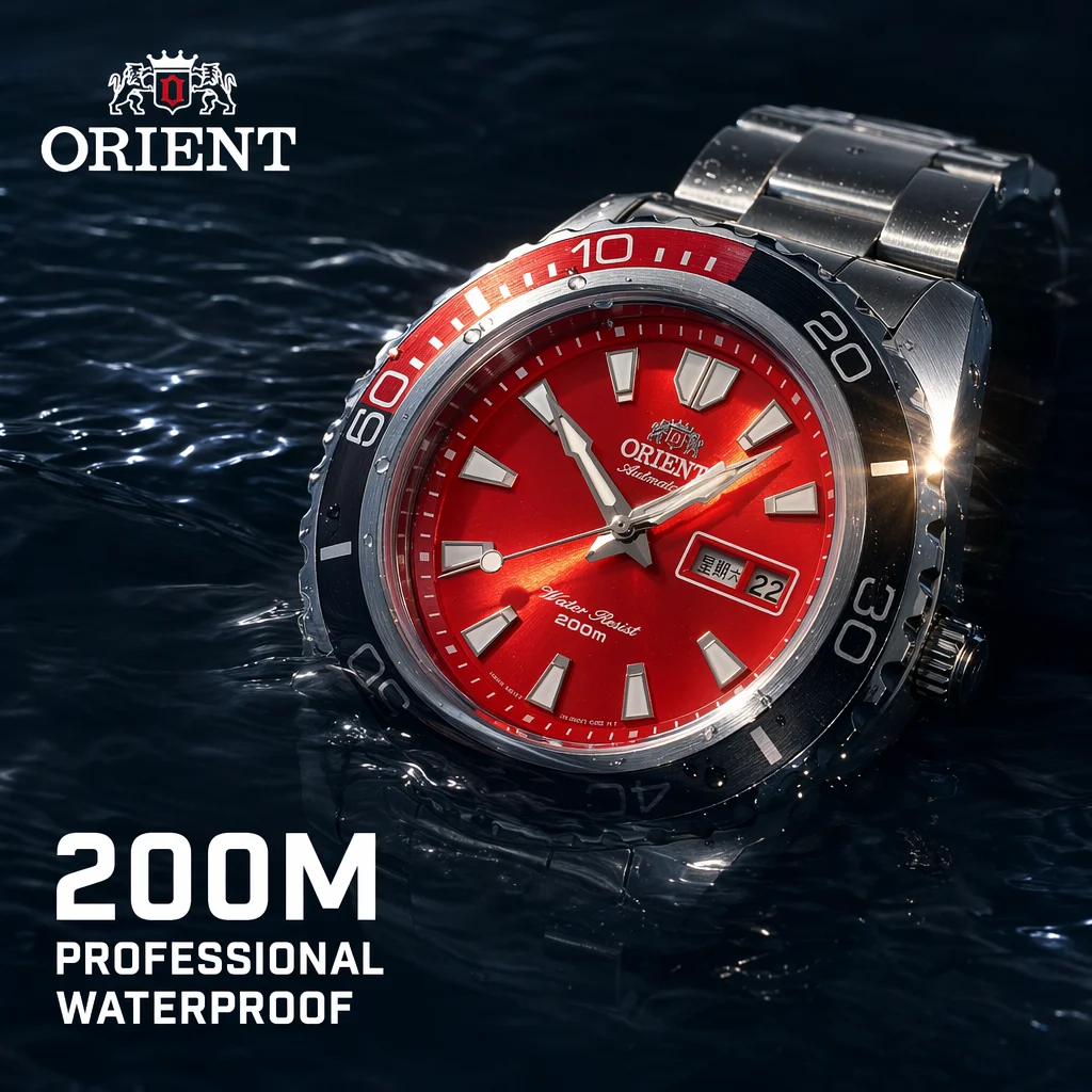 Rotating Bezel Dive Watch ORIENT Automatic Mechanical Movement 200M Waterproof Double Calendar Luminous Sports Men's Wristwatch
Rotating Bezel Dive Watch ORIENT Automatic Mechanical Movement 200M Waterproof Double Calendar Luminous Sports Men's Wristwatch