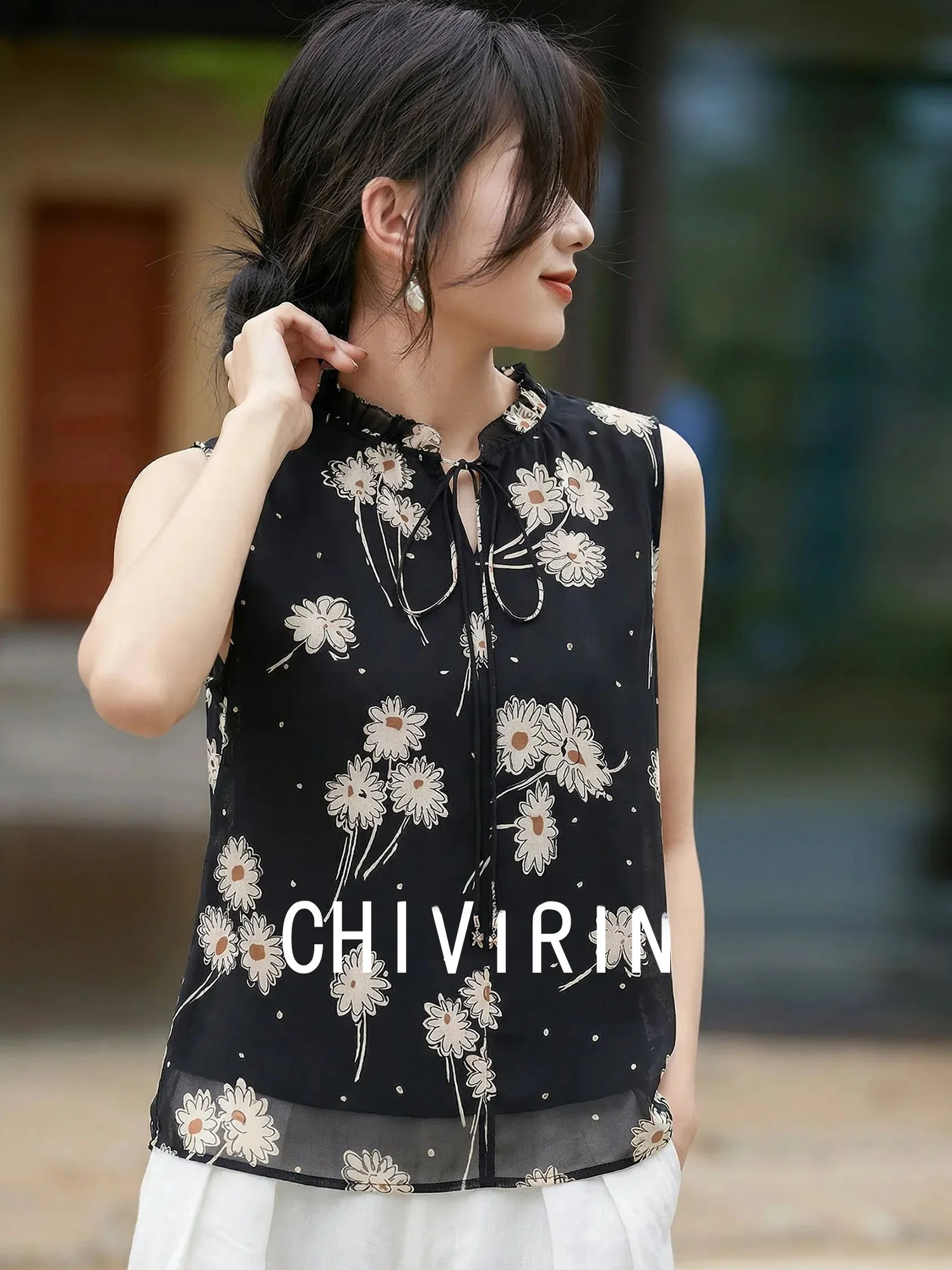 Elegant Pure Cotton Black Sleeveless Stand Collar Slimming Women's Shirt New Chinese Style Fashionable Summer Casual Top
Elegant Pure Cotton Black Sleeveless Stand Collar Slimming Women's Shirt New Chinese Style Fashionable Summer Casual Top