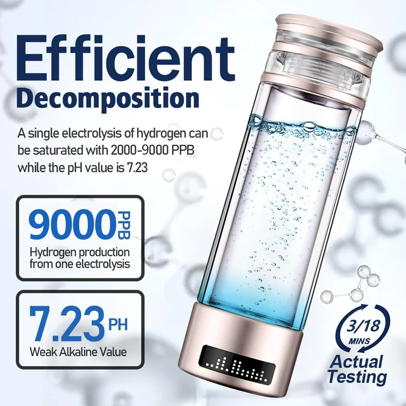 350ML Hydrogen Generator Cup Water Filter Alkaline Hydrogen Water Maker Rechargeable Pure H2 Antioxidan Electrolysis Bottle
350ML Hydrogen Generator Cup Water Filter Alkaline Hydrogen Water Maker Rechargeable Pure H2 Antioxidan Electrolysis Bottle