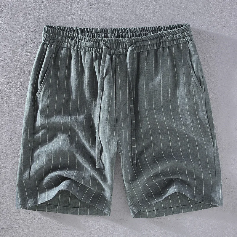 3035 Cotton Ramic Blended Vintage Shorts Men Summer Fashion Elastic Waist Classic Stripe Outdoor Beach Holiday Half Length Pants
3035 Cotton Ramic Blended Vintage Shorts Men Summer Fashion Elastic Waist Classic Stripe Outdoor Beach Holiday Half Length Pants