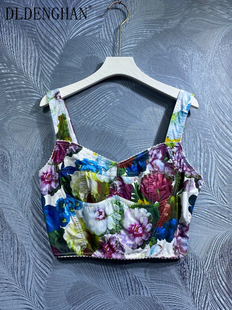 DLDENGHAN Spring 100% Cotton Top Women paghetti Strap Sleeveless Floral Print Vintage Backless Short Camis Fashion Designer New
DLDENGHAN Spring 100% Cotton Top Women paghetti Strap Sleeveless Floral Print Vintage Backless Short Camis Fashion Designer New