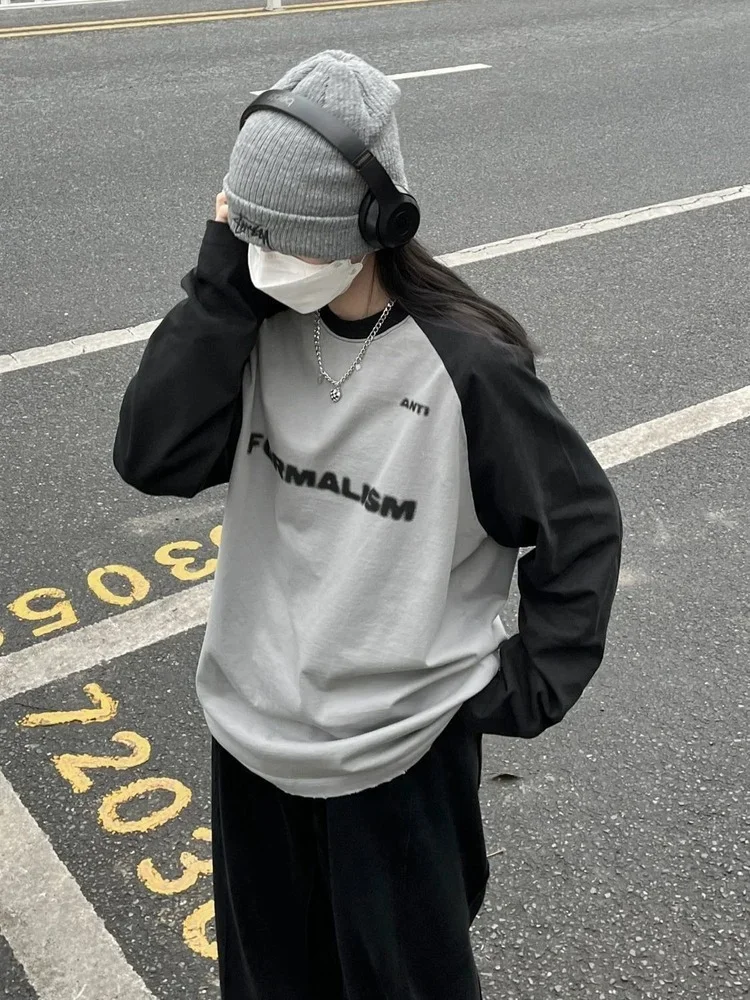 Deeptown Basic Cotton Long Sleeve Gray Tshirt Harajuku Vintage Streetwear Oversize Loose Patchwork Tshirt Korean Top Spring 2024
Deeptown Basic Cotton Long Sleeve Gray Tshirt Harajuku Vintage Streetwear Oversize Loose Patchwork Tshirt Korean Top Spring 2024