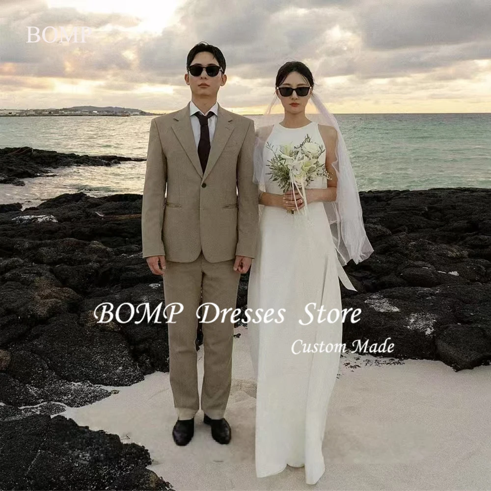 BOMP Simple Beach Wedding Dresses O-Neck Sleeveless Soft Satin Bride Gowns Country Boho Bridal Dresses Customized Plain
BOMP Simple Beach Wedding Dresses O-Neck Sleeveless Soft Satin Bride Gowns Country Boho Bridal Dresses Customized Plain