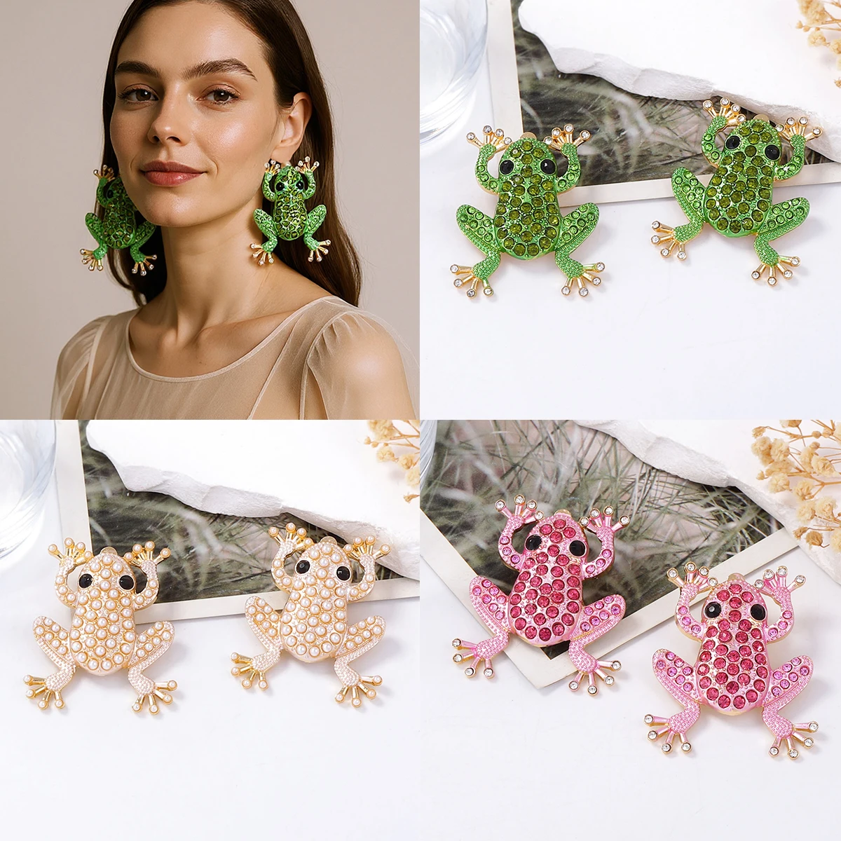 Женские серьги-гвоздики с преувеличенными животными, модные серьги-гвоздики с лягушкой и металлическими кристаллами, забавные подарки на Хэллоуин, модные ювелирные аксессуары
Женские серьги-гвоздики с преувеличенными животными, модные серьги-гвоздики с лягушкой и металлическими кристаллами, забавные подарки на Хэллоуин, модные ювелирные аксессуары