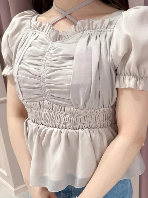 Japanese Sweet Cute Girl Strap Bubble Short-sleeved Chiffon Shirt Summer New Big Ruffle Edge High-waisted Tops for Women
Japanese Sweet Cute Girl Strap Bubble Short-sleeved Chiffon Shirt Summer New Big Ruffle Edge High-waisted Tops for Women