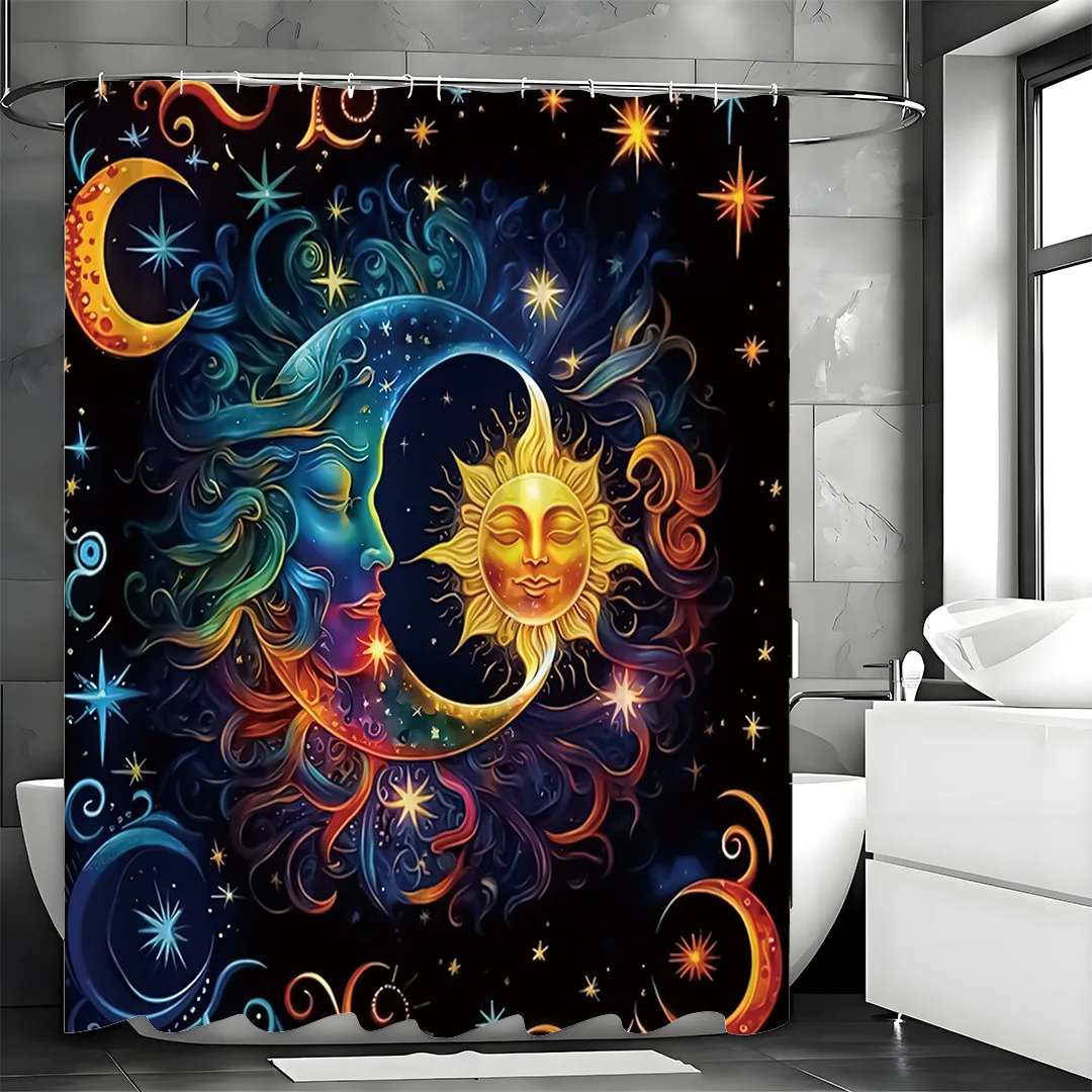 Colored lines of the sun and the moon Shower Curtain Washable Dirt-Resistant Shower Head waterproof Polyester Bath Curtain
Colored lines of the sun and the moon Shower Curtain Washable Dirt-Resistant Shower Head waterproof Polyester Bath Curtain
