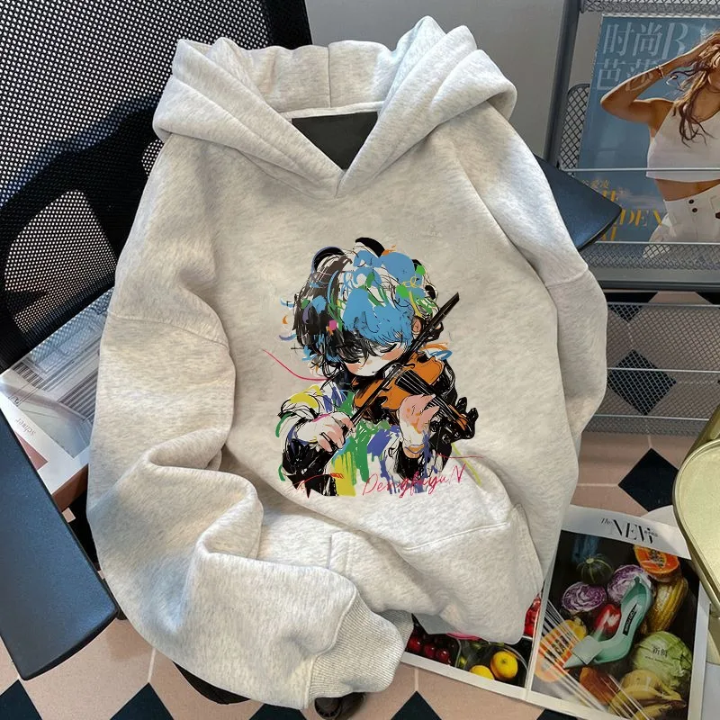 Autumn Winter Kids Boys & Girls Mid-Large Size Hooded Sweatshirt - Character Violin Playing Print Fleece-Lined Versatile Top
Autumn Winter Kids Boys & Girls Mid-Large Size Hooded Sweatshirt - Character Violin Playing Print Fleece-Lined Versatile Top