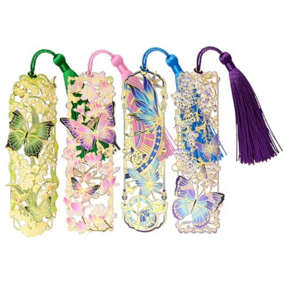 4Pcs Chinese Floral Butterfly Bookmark Set Hollow Flower Bookmarks with Tassels Aesthetic Reading Bookmarkers for Books Fancy M
4Pcs Chinese Floral Butterfly Bookmark Set Hollow Flower Bookmarks with Tassels Aesthetic Reading Bookmarkers for Books Fancy M
