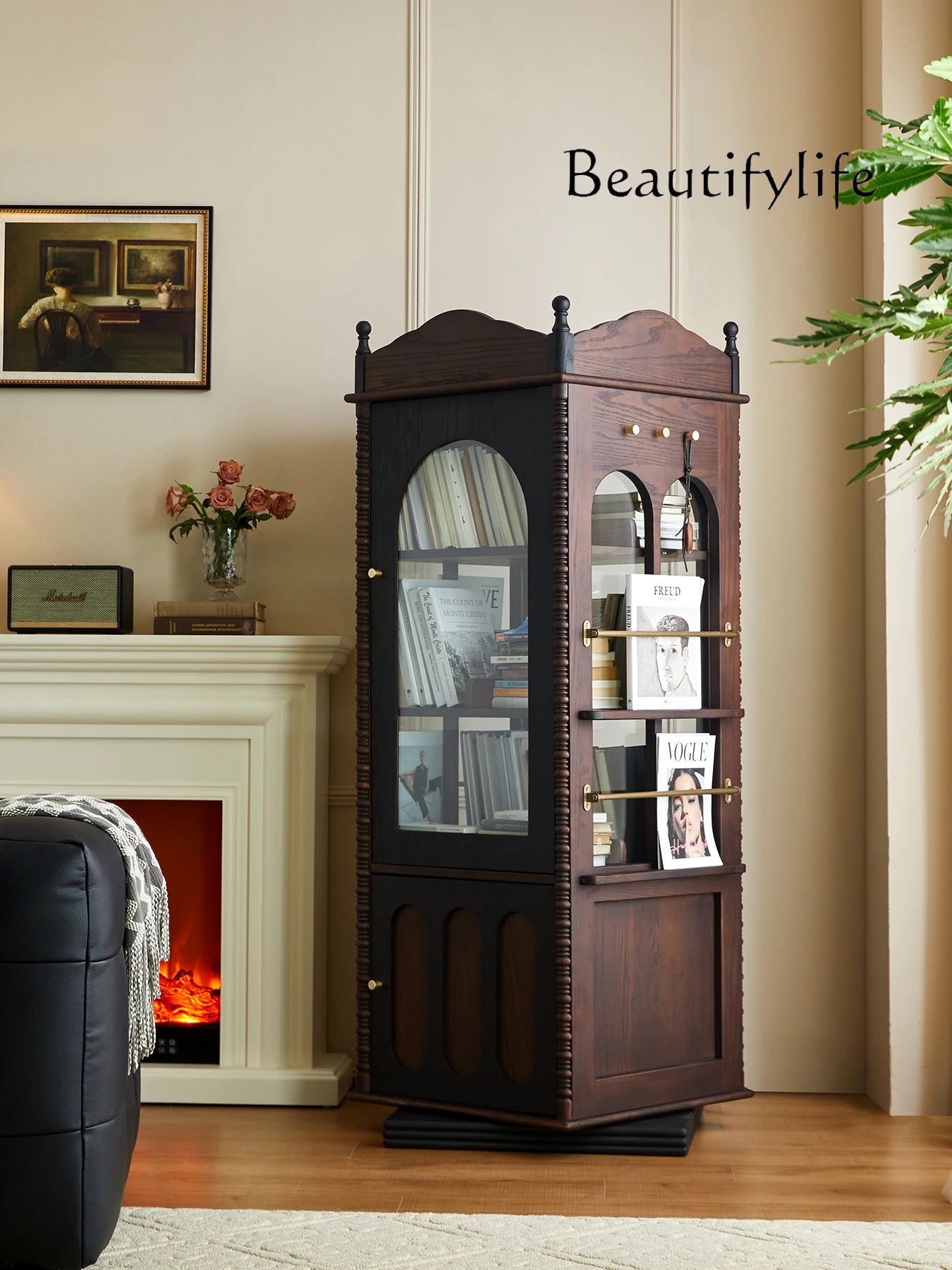 French Retro Solid Wood Rotating Storage Cabinet Modern Simple Home Living Room Corner Display Cabinet
French Retro Solid Wood Rotating Storage Cabinet Modern Simple Home Living Room Corner Display Cabinet