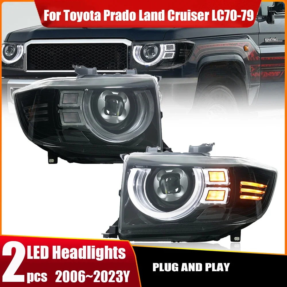 Автомобильные фары для Toyota Land Cruiser, фары LC70-LC79, фары 2006-2023, светодиодные фары для проектора, указатели поворота, автозапчасти
Автомобильные фары для Toyota Land Cruiser, фары LC70-LC79, фары 2006-2023, светодиодные фары для проектора, указатели поворота, автозапчасти
