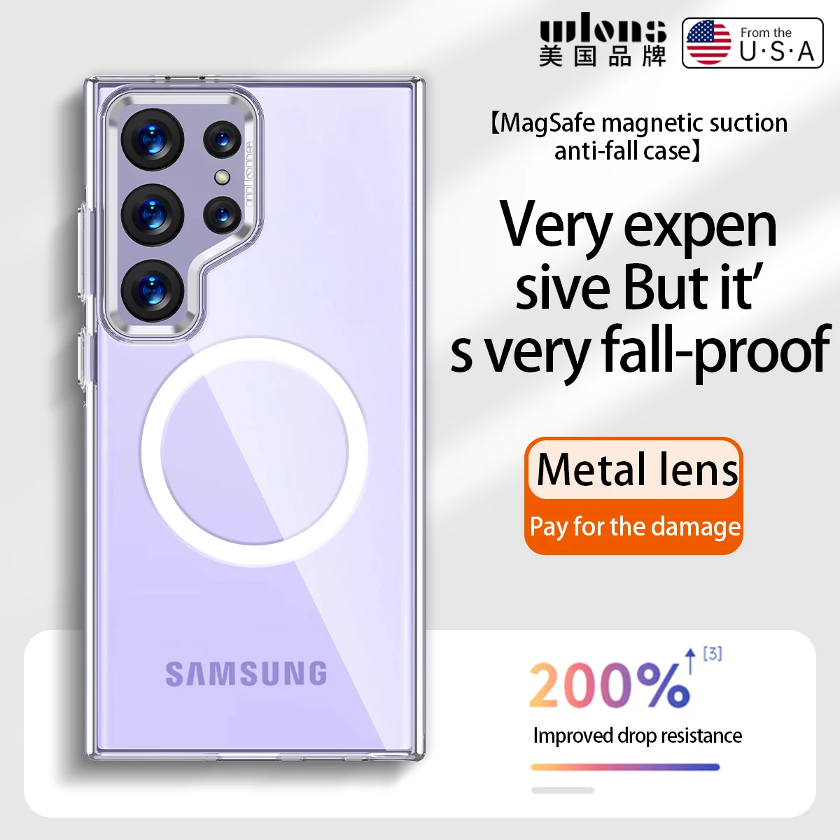 Wlons Transparent Hard PC Acrylic Shockproof Case For Samsung Galaxy S24 Ultra S24+ Magsafe Magnetic Wireless Charge Back Cover
Wlons Transparent Hard PC Acrylic Shockproof Case For Samsung Galaxy S24 Ultra S24+ Magsafe Magnetic Wireless Charge Back Cover