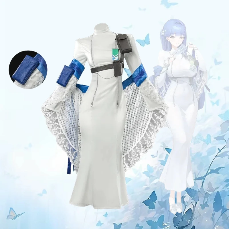 Game Arcana Cosplay Costume White Dress Shawl with Accessories Full Set Blue Wig Role Play Outfit for Women Halloween Party
Game Arcana Cosplay Costume White Dress Shawl with Accessories Full Set Blue Wig Role Play Outfit for Women Halloween Party