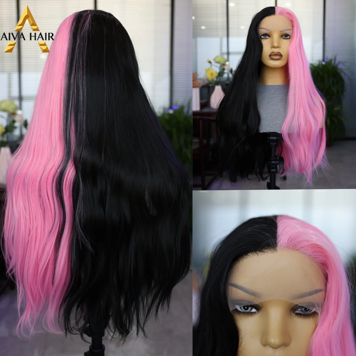 Pink Black Brown Synthetic Lace Wig For Cosplay Women Wig Suitable For Black Women 13*4Front Lace Elastic Wig Cap Heat-Resistant
Pink Black Brown Synthetic Lace Wig For Cosplay Women Wig Suitable For Black Women 13*4Front Lace Elastic Wig Cap Heat-Resistant