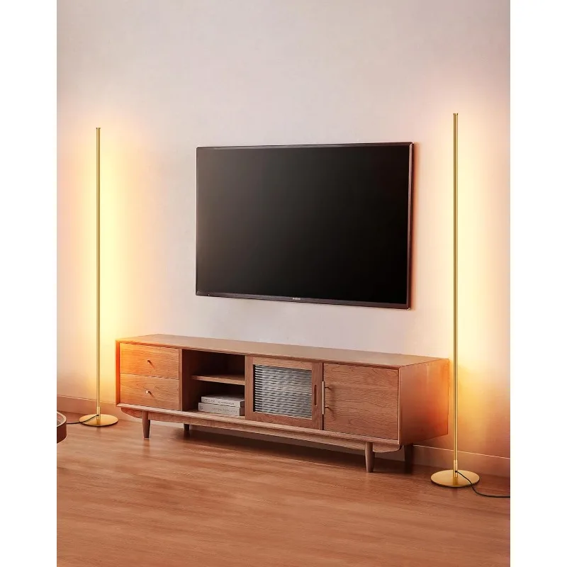 Minimalist LED Corner Floor Lamp, Set of 2 Modern Dimmable Mood Light, 57.5" Standing Tall Lamp for Living Room, Bedroom
Minimalist LED Corner Floor Lamp, Set of 2 Modern Dimmable Mood Light, 57.5" Standing Tall Lamp for Living Room, Bedroom